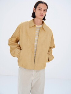 【代购】AURALEE 26ss Calf hair zip blouson皮毛一体小牛皮夹克