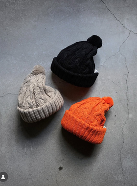 【代购】THE HW DOG&CO 25aw Big cable knit 羊毛毛球针织冷帽