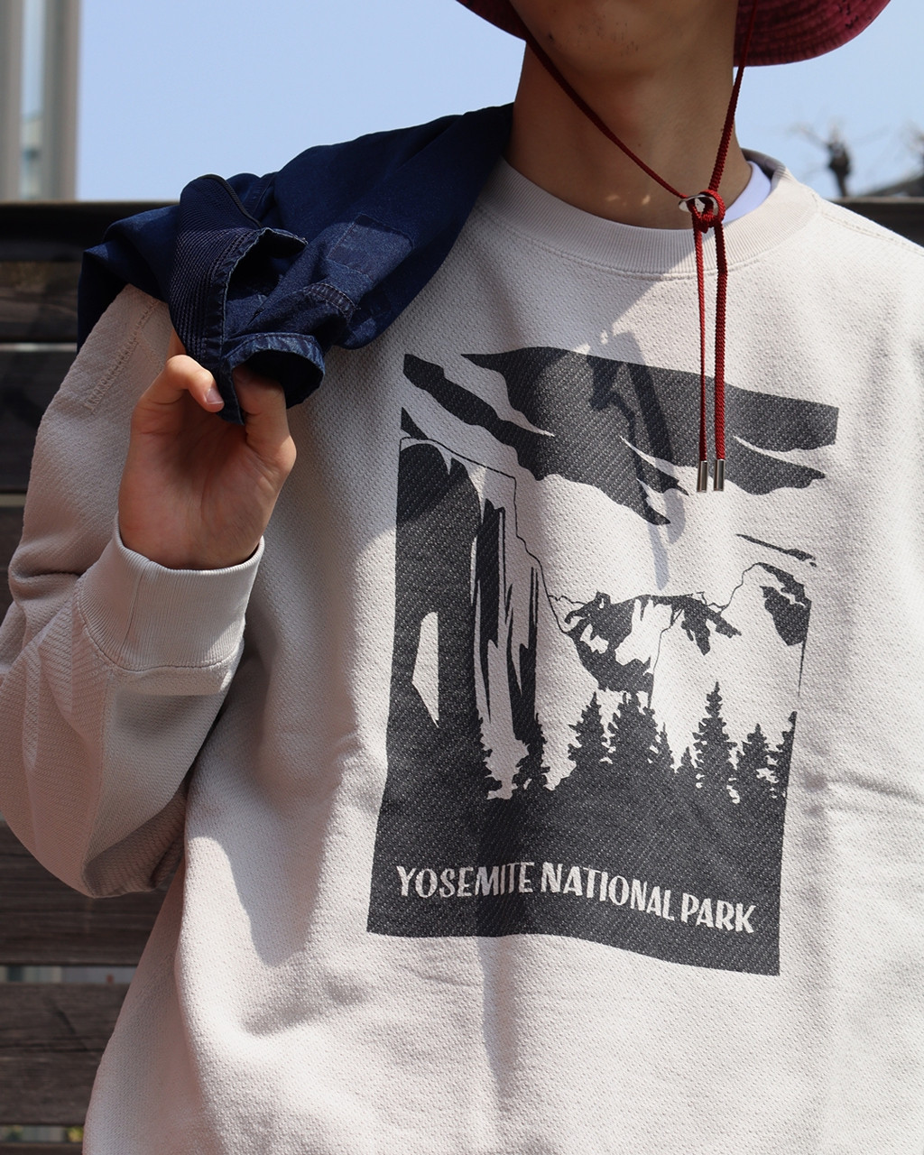 【代购】TNF北面紫标26ss Field LS crewneck 件染印花圆领卫衣