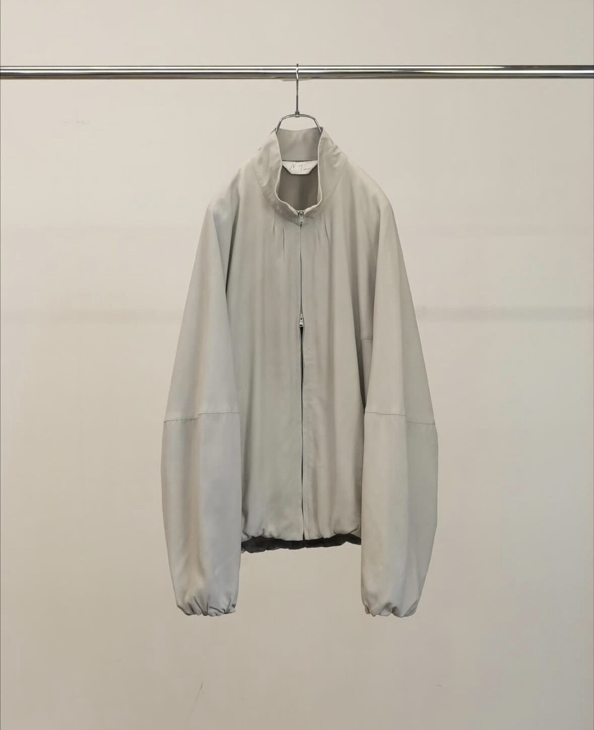 【代购】ANCELLM 26ss Kimono blouson 人造丝领口打褶拉链夹克