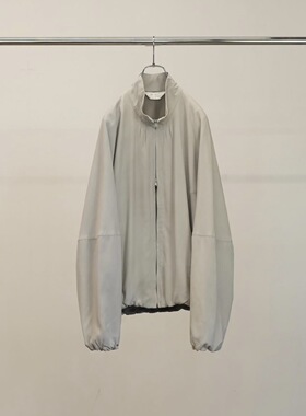 【代购】ANCELLM 26ss Kimono blouson 人造丝领口打褶拉链夹克