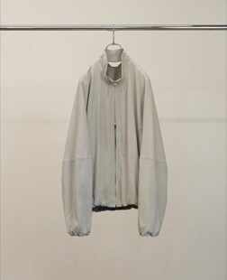 【代购】ANCELLM 26ss Kimono blouson 人造丝领口打褶拉链夹克