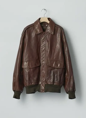 【代购】SSSTEIN 26ss Vintage flight jacket 做旧牛皮飞行夹克