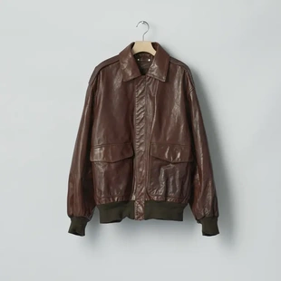 26ss SSSTEIN 代购 做旧牛皮飞行夹克 flight jacket Vintage