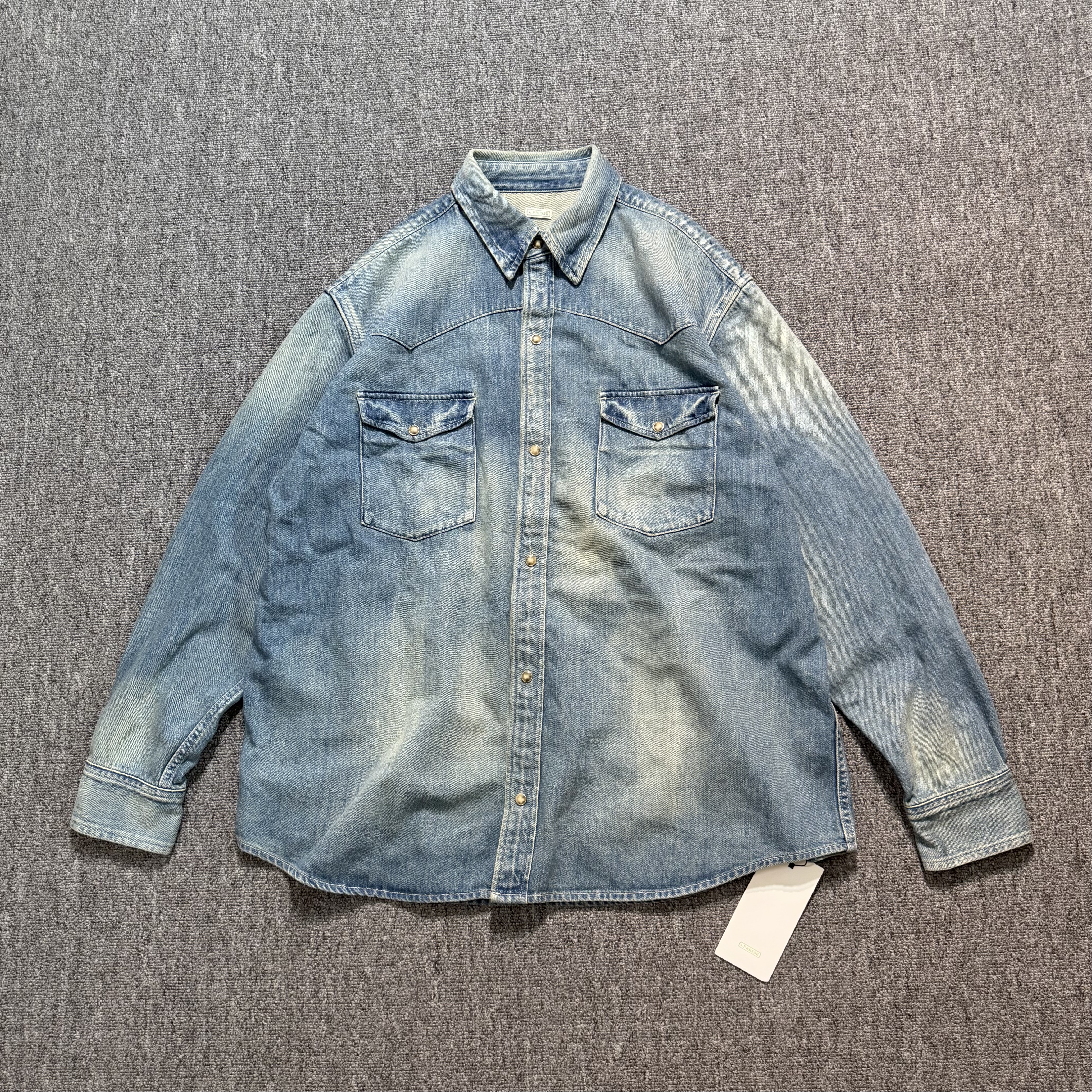 【现货】APRESSE 26aw Western denim shirt复古水洗牛仔西部衬衫
