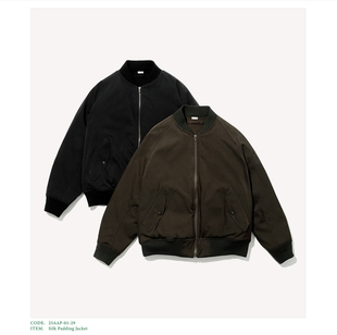 代购 padding APRESSE Silk jacket真丝中棉填充拉链夹克 25aw