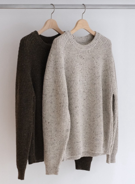 【代购【BATONER 25aw Signautre crewneck 羊毛彩线圆领针织衫