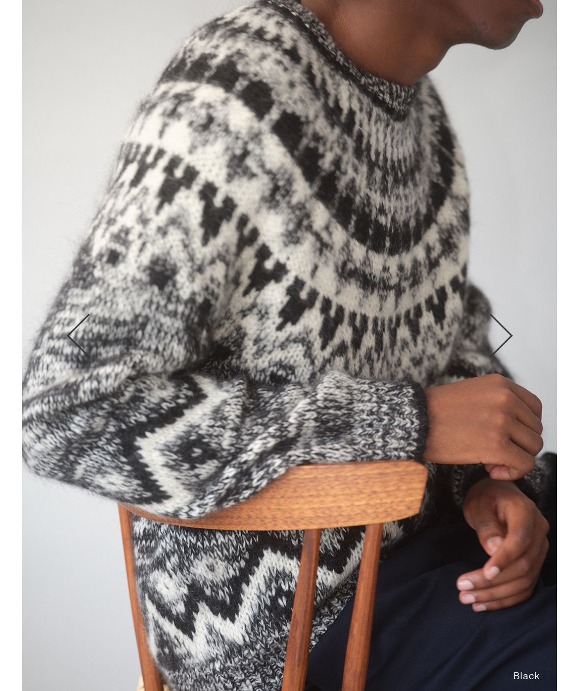 【代购】BATONER 25aw Mohair crewneck马海毛混纺提花圆领针织衫