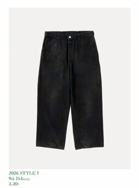 【代购】APRESSE 26ss Black denim work pant黑色染色工装牛仔裤