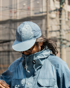 dyed Uneven TNF北面紫标26ss 染色加工户外侧袋平檐帽 代购