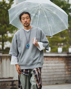 【代购】NANAMICA 26ss Half zip sweat 半拉链短袖宽松卫衣