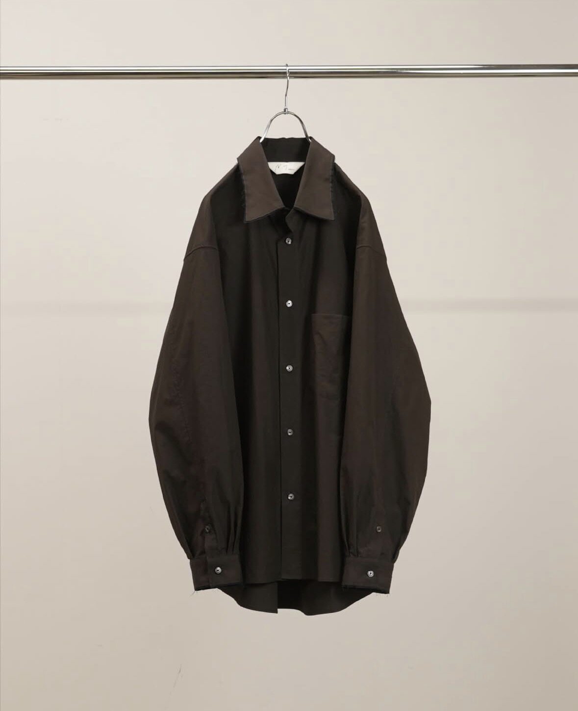【代购】ANCELLM 26ss Frayed over shirt高密匹马棉双领长袖衬衫