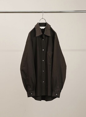 【代购】ANCELLM 26ss Frayed over shirt高密匹马棉双领长袖衬衫