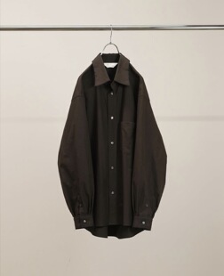 【代购】ANCELLM 26ss Frayed over shirt高密匹马棉双领长袖衬衫