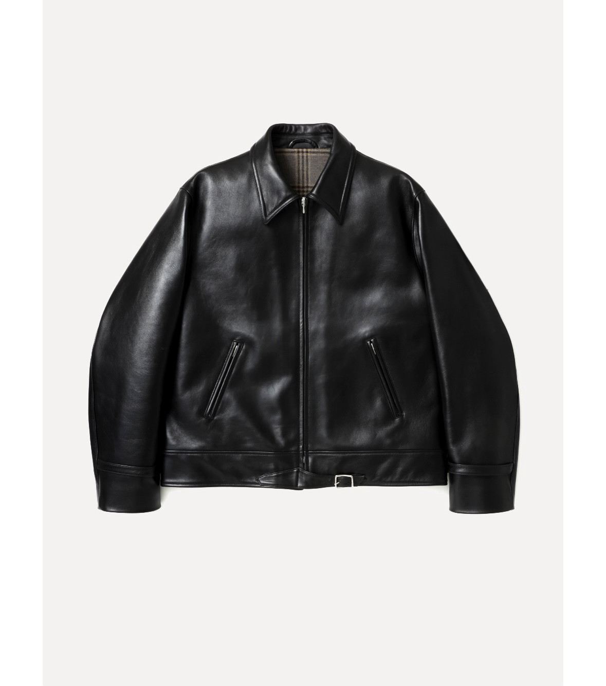 春夏新款法式复古羊皮机车夹克