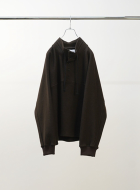【代购】ANCELLM 25aw Henley pullover shirt羊毛亨利领套头卫衣