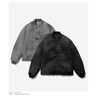jacket 真丝复古做旧飞行夹克 Bomber 25aw 代购 APRESSE
