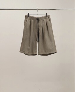 26ss ANCELLM 代购 棉绸混纺染色帆布短裤 short pant Duck