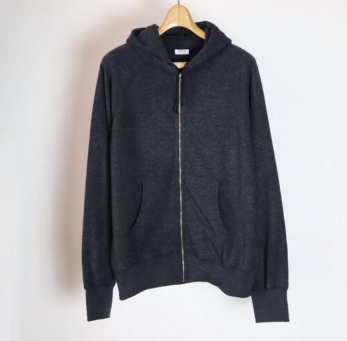 春夏新款羊毛棉混纺拉链帽衫