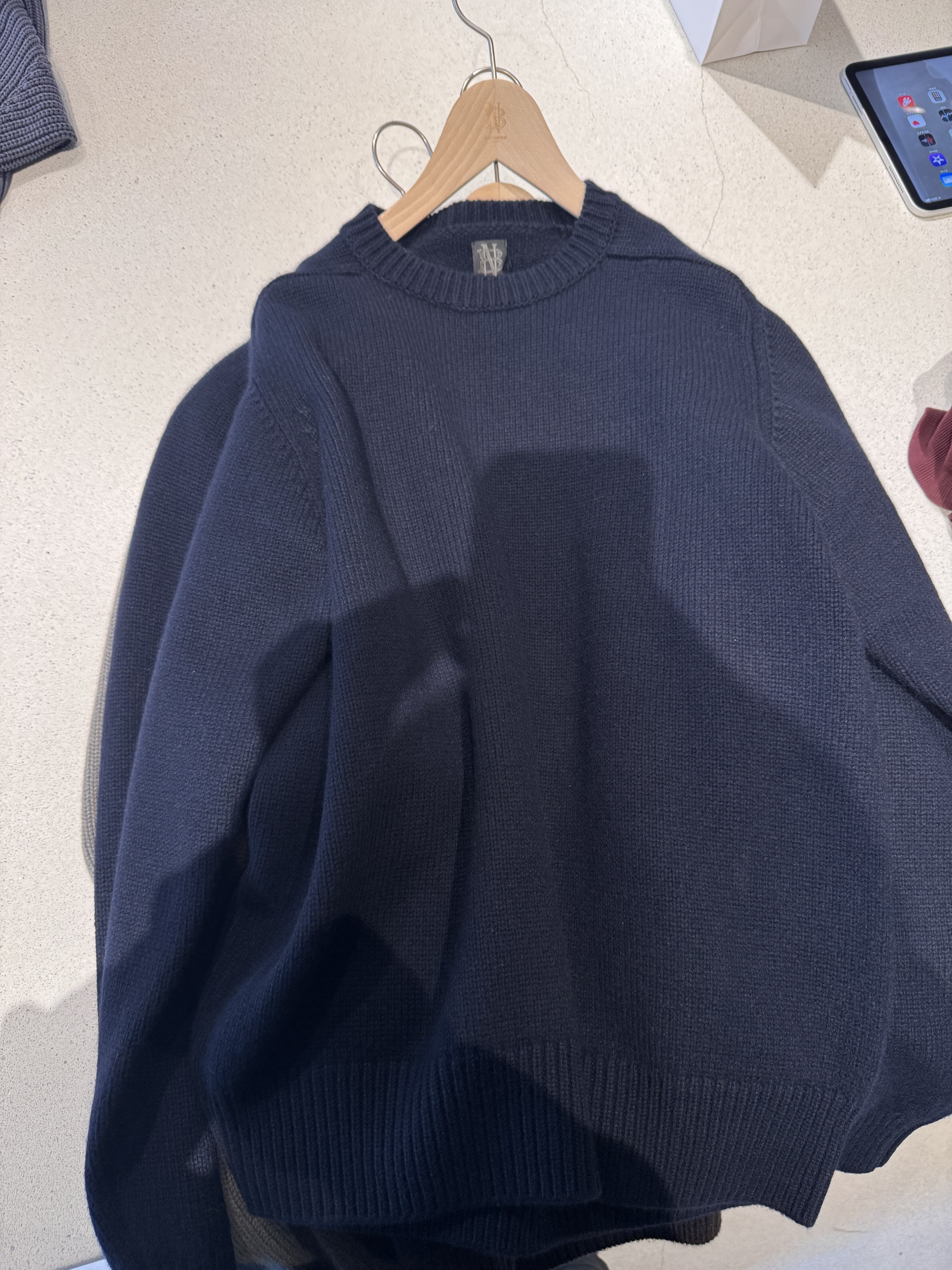 全羊绒日本制重磅圆领针织衫