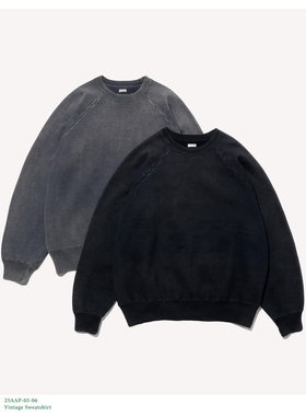 【代购】APRESSE 25aw Vintage sweatshirt 复古水洗做旧圆领卫衣