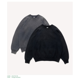 代购 sweatshirt APRESSE Vintage 复古水洗做旧圆领卫衣 25aw