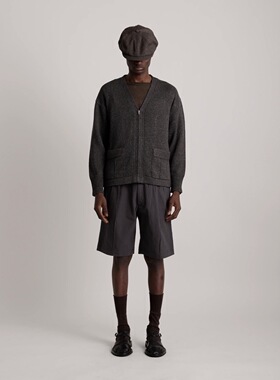 【代购】TAIGATAKAHASHI 26ss TT Zip up cardigan 棉麻混纺开衫