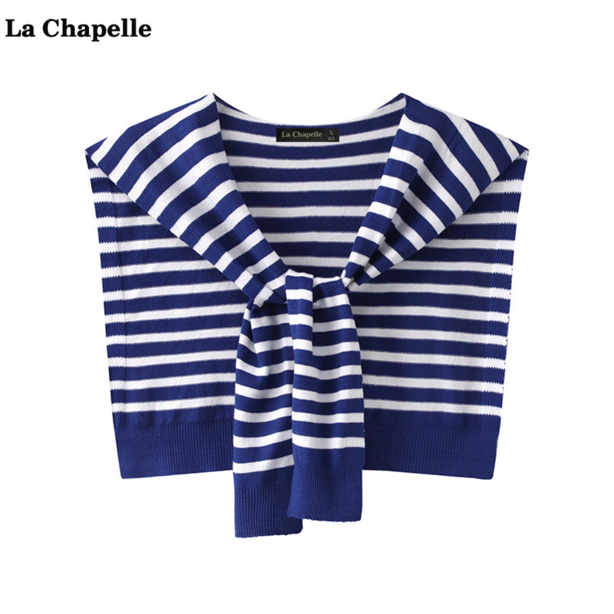 拉夏贝尔/La Chapelle空调房搭肩小披肩衬衫叠穿条纹针织外搭围巾