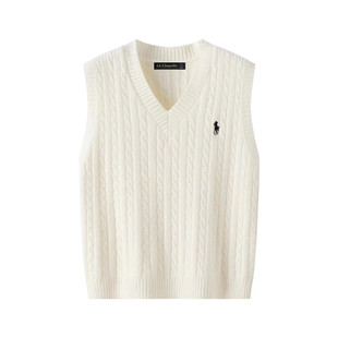 拉夏贝尔/La Chapelle学院风针织刺绣马甲背心女秋季新款叠穿上衣