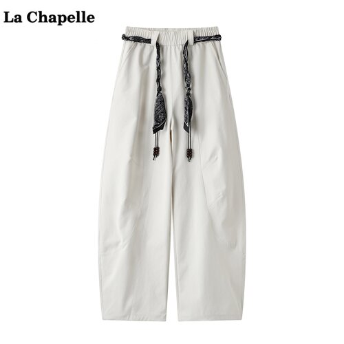拉夏贝尔/La Chapelle慵懒风设计感工装裤女秋新款时尚宽松气球裤