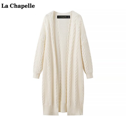 拉夏贝尔/La Chapelle秋冬季新款高级感中长款毛衣外套女针织开衫