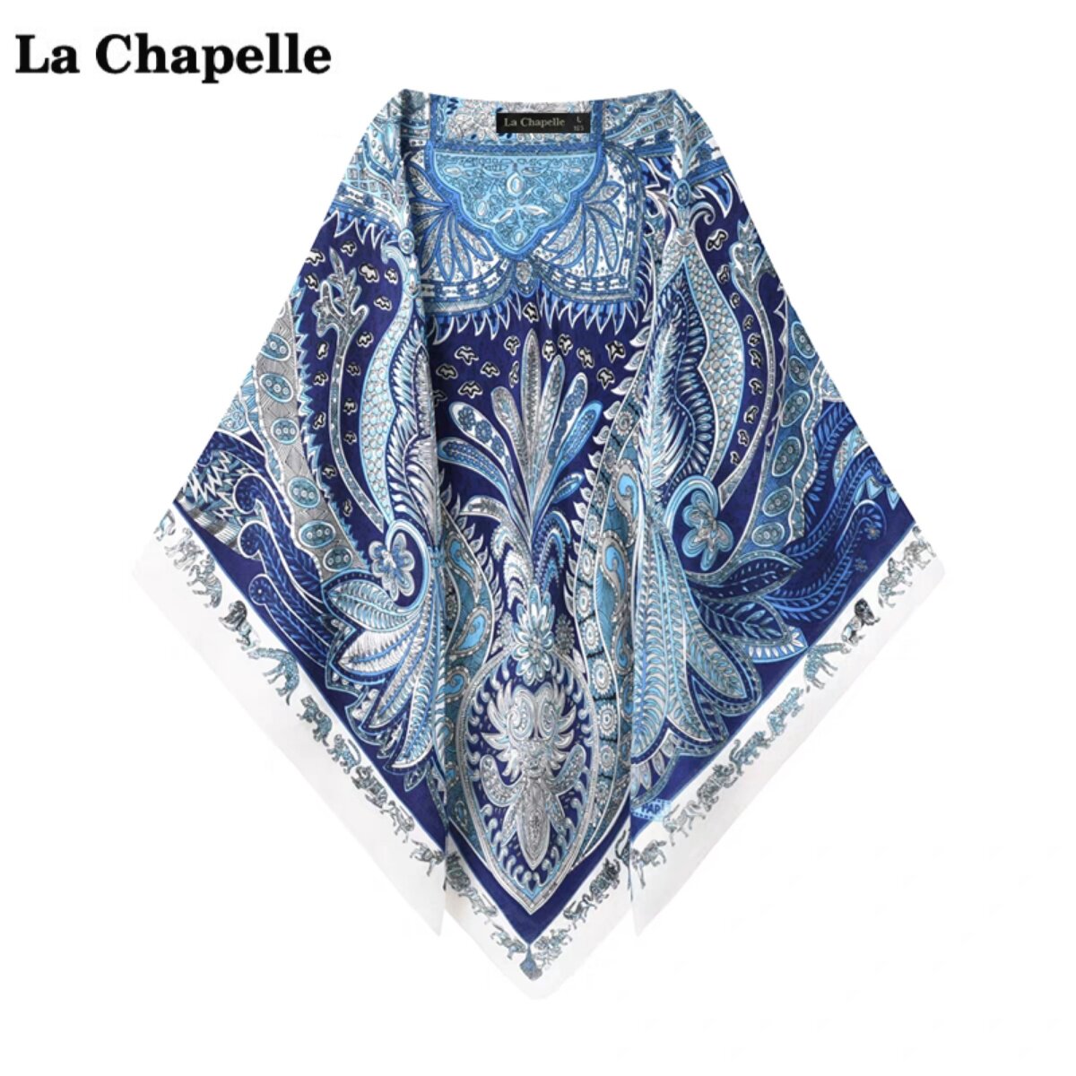 拉夏贝尔/La Chapelle印花丝巾披肩女夏度假风防晒大方巾百搭围巾图片