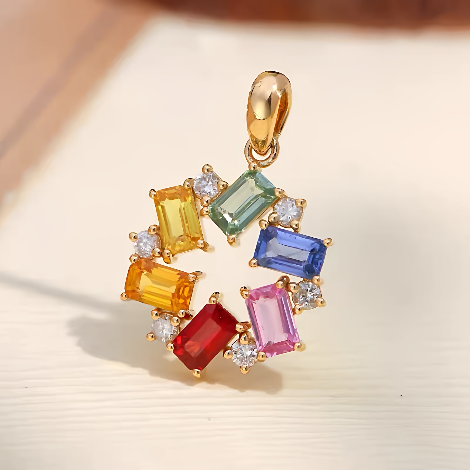 新款时尚流行彩虹彩宝裸石