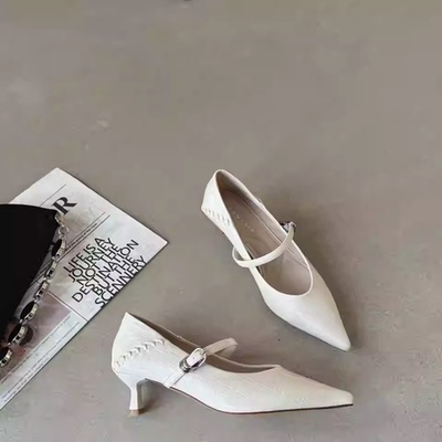 【支持退换】2026春季新款法式气质尖头细跟高跟鞋828051SSNR3.17