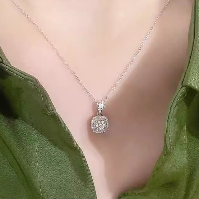 【支持退换】莫桑钻方糖项链N12752-6.5YX  11.15