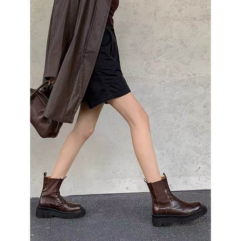 【支持退换】2026春季新款手抓牛皮百搭烟管靴6R35MP 1.1,女鞋,休闲板鞋,淘宝优惠券,粉丝福利购,淘宝优惠卷