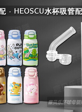 好思可HEOSCU儿童保温杯直吸管头双饮吸管杯替换吸嘴水壶水杯配件