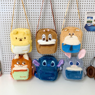 毛绒卡通小方包女迷你斜挎包少女风动物手机包 儿童可爱 批发 爆款