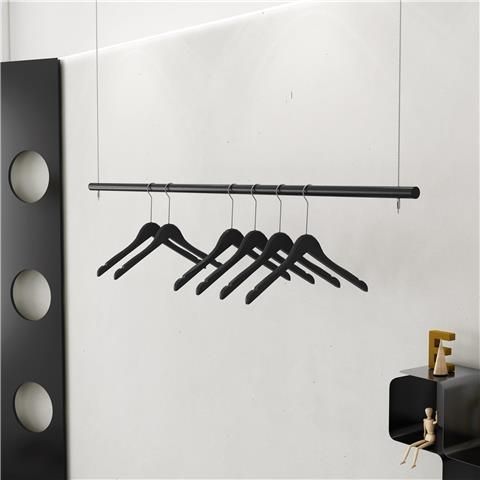 服装店展示架可升降吊挂衣杆铁艺吊架男女装店橱窗钢丝调节陈列架