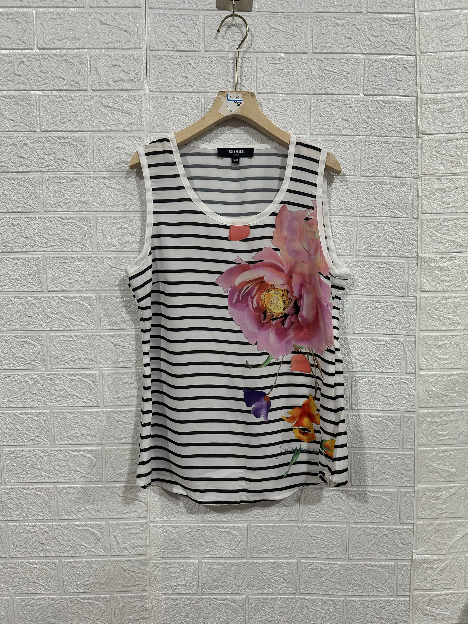 D0171背心女夏季时尚百搭修身印花减龄无袖t恤上衣潮