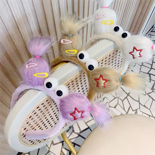 带头发的发箍网红丑萌发卡款炸毛发箍女孩个性搞怪头饰创意百搭洗