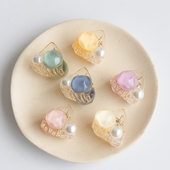 迷你发抓顶夹琥珀色小号抓夹精致刘海碎发夹网红简约发卡少女发饰