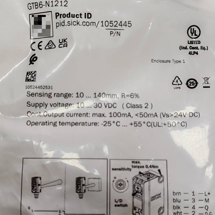 议价SICK1052445西克光电传感器 GTB6-N1212
