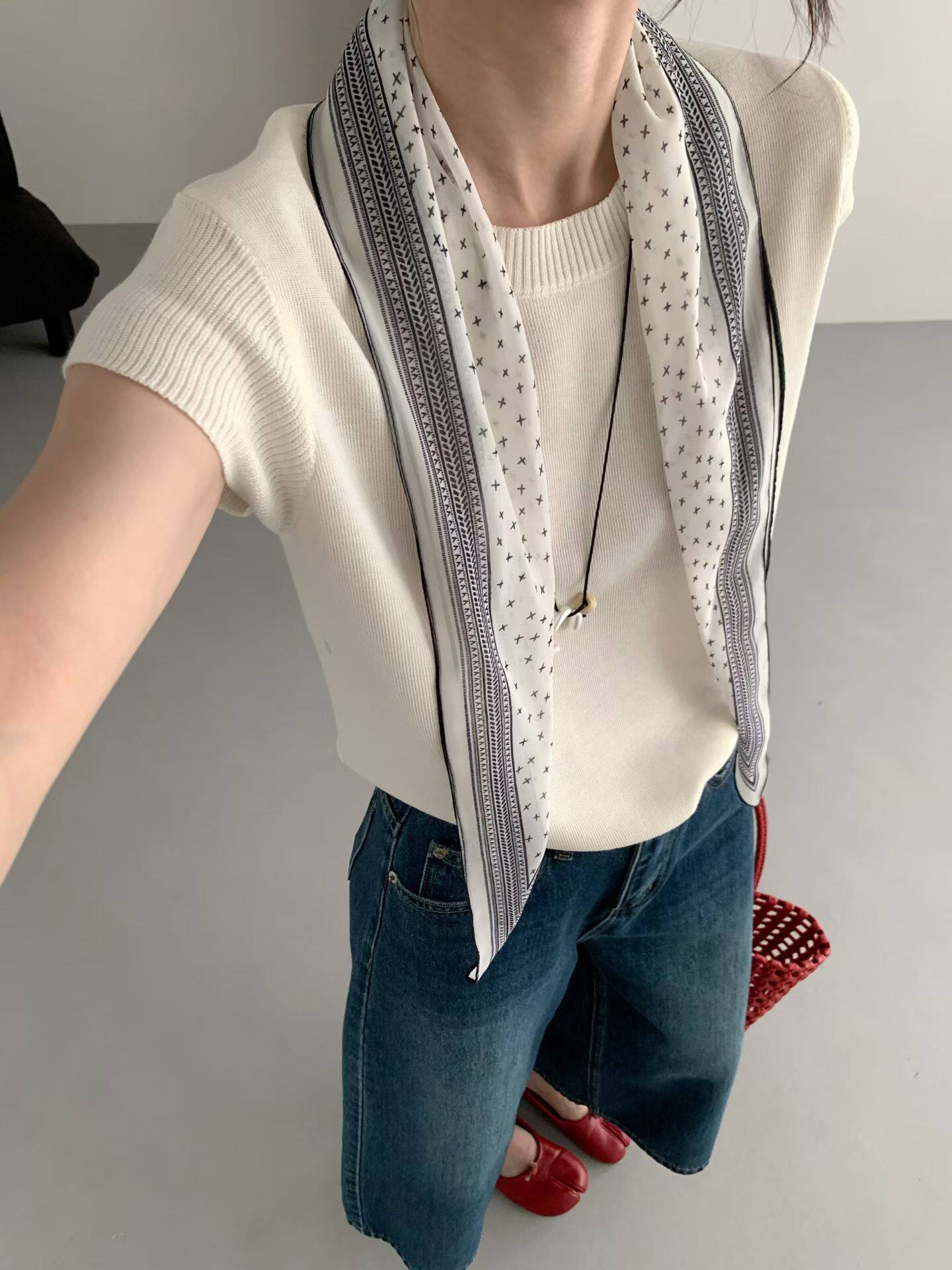 套头纯色带披肩短袖针织女2026春夏新款韩版圆领百搭显瘦上衣女