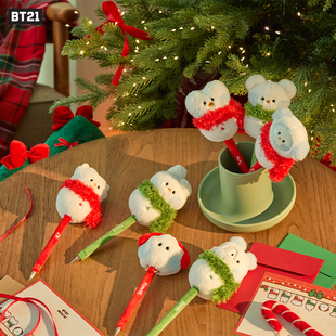 FRIENDS BT21 LINE 假日系列玩偶中性笔学习用品 连我朋友 minini