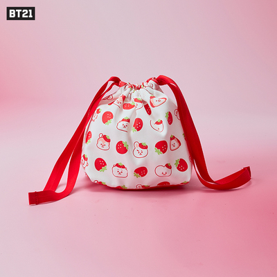BT21 STRAWBERRY PARTY 系列 抽绳袋 LINE FRIENDS 连我朋友