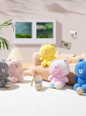LINE FRIENDS 连我朋友COLOR BROWN系列玩偶可爱毛绒公仔