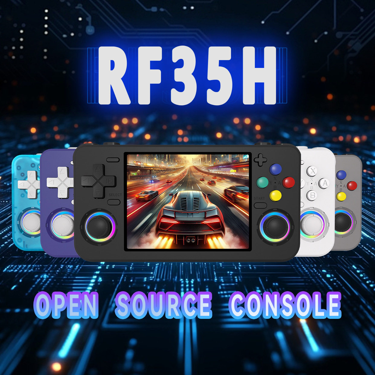 RF35H新款开源掌机便携复古ps街机gba游戏怀旧PSP掌上游戏机