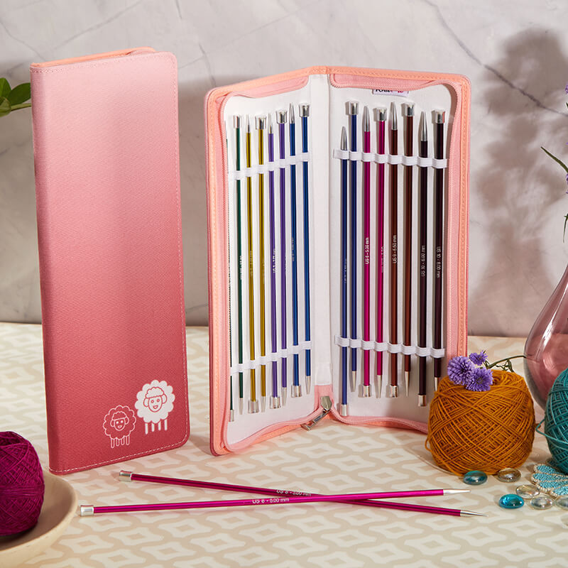 印度KnitPro Zing 多彩铝制单头棒针套装
