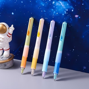 小白点两极反转0.5黑色按动笔高颜值学生考试刷题双珠st按动中性